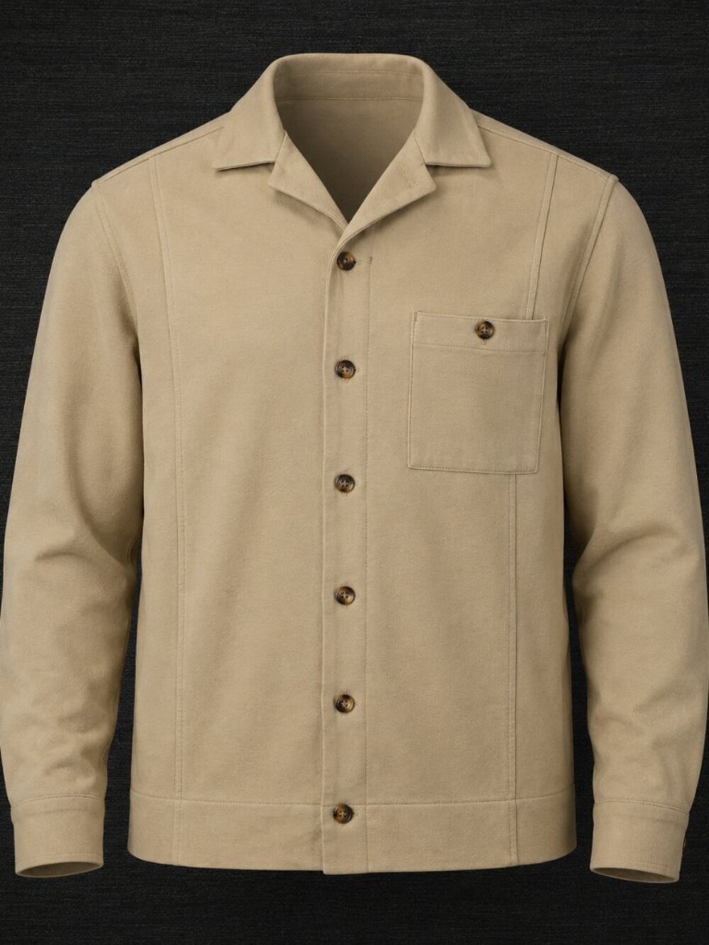 OAK + FORT Cream Lightweight Button-Front Shirt Jacket XS